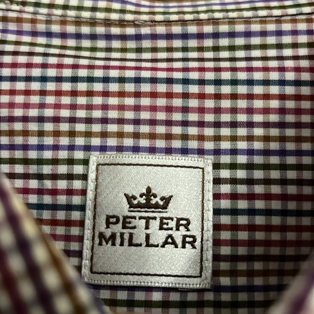 Peter Millar Gingham Button Down Collared Shirt C… - image 4